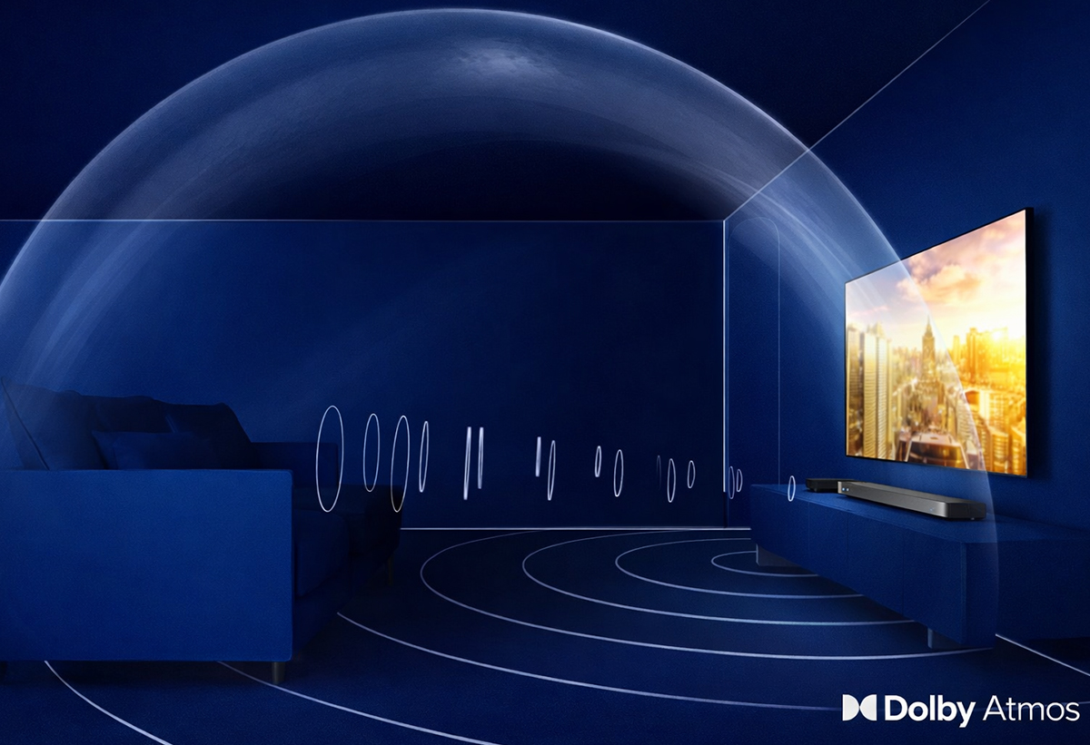 Απεικονίζεται σχεδιάγραμμα που δηλώνει μετάδοση του ήχου σε όλο το δωμάτιο.